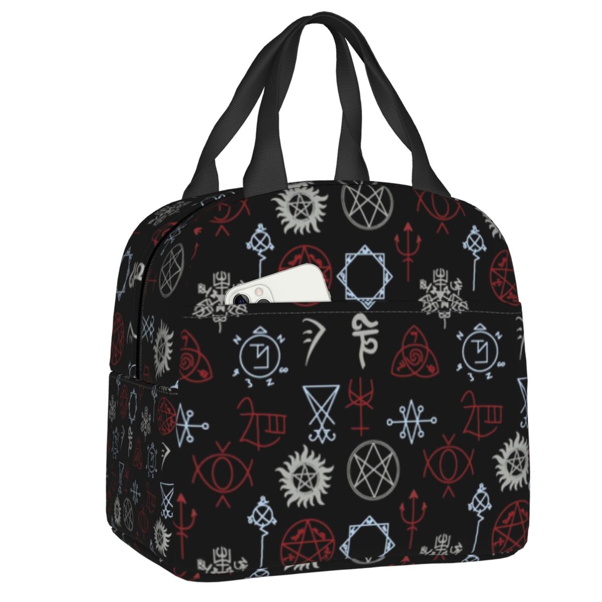 Supernatural Insulated Lunch Bag for Women Leakproof Sam Dean Winchester Cooler Thermal Bento Box Beach Camping Travel: Blue