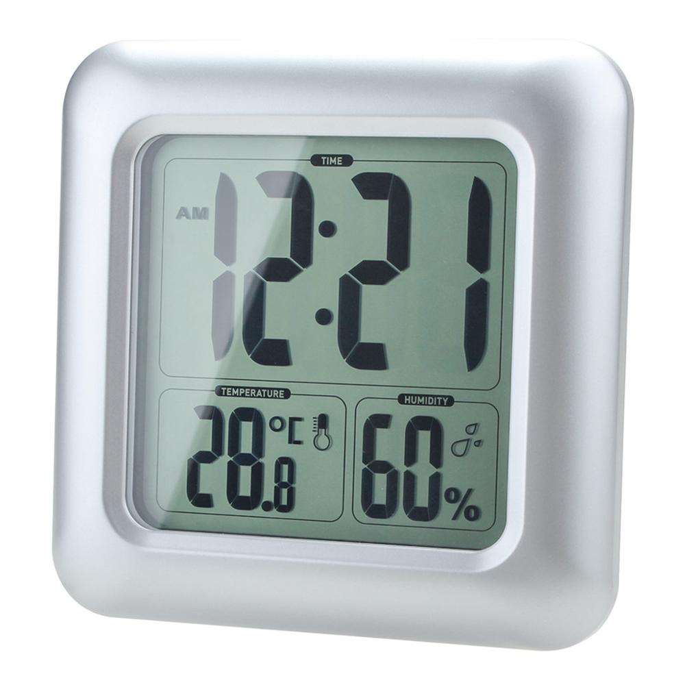 Timers Lcd Digitale Waterdichte Voor Water Spatten Badkamer Muur Klok Met Sucker Wassen Douche Klokken Timer Temperatuur Vochtigheid: Default Title