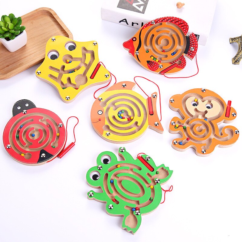 Preschool Kids Math Toys Counting Circles Bead Wire Maze Wooden Roller Coaster Educational Toys Montessori Wooden Toys For Baby