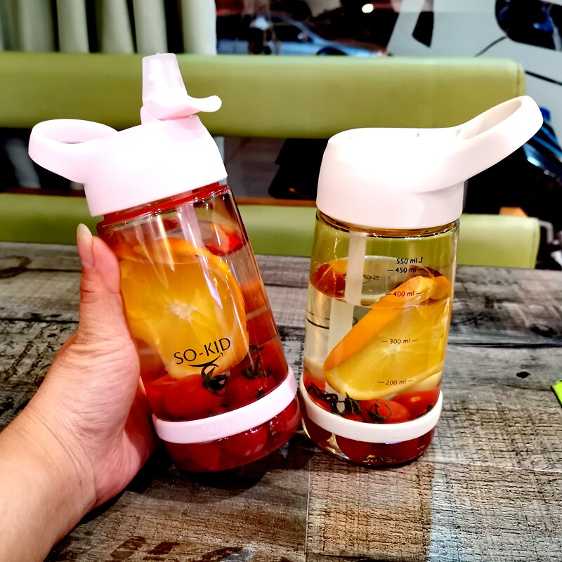 Thermos Bottleplastic Outdoor Water Fles Met Stro Sport Flessen Milieuvriendelijke Met Deksel Wandelen Camping Plastic Bpa Gratis H1098