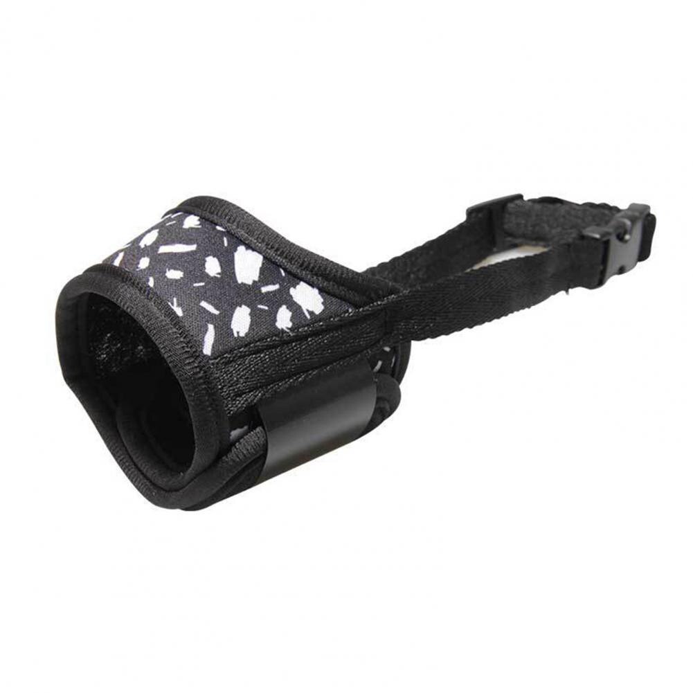 Verstelbare Hond Muilkorf Print Ademend Zachte Puppy Hond Muilkorf Anti-Barking Stop Bijten Mond Cover Dierbenodigdheden: Black / L