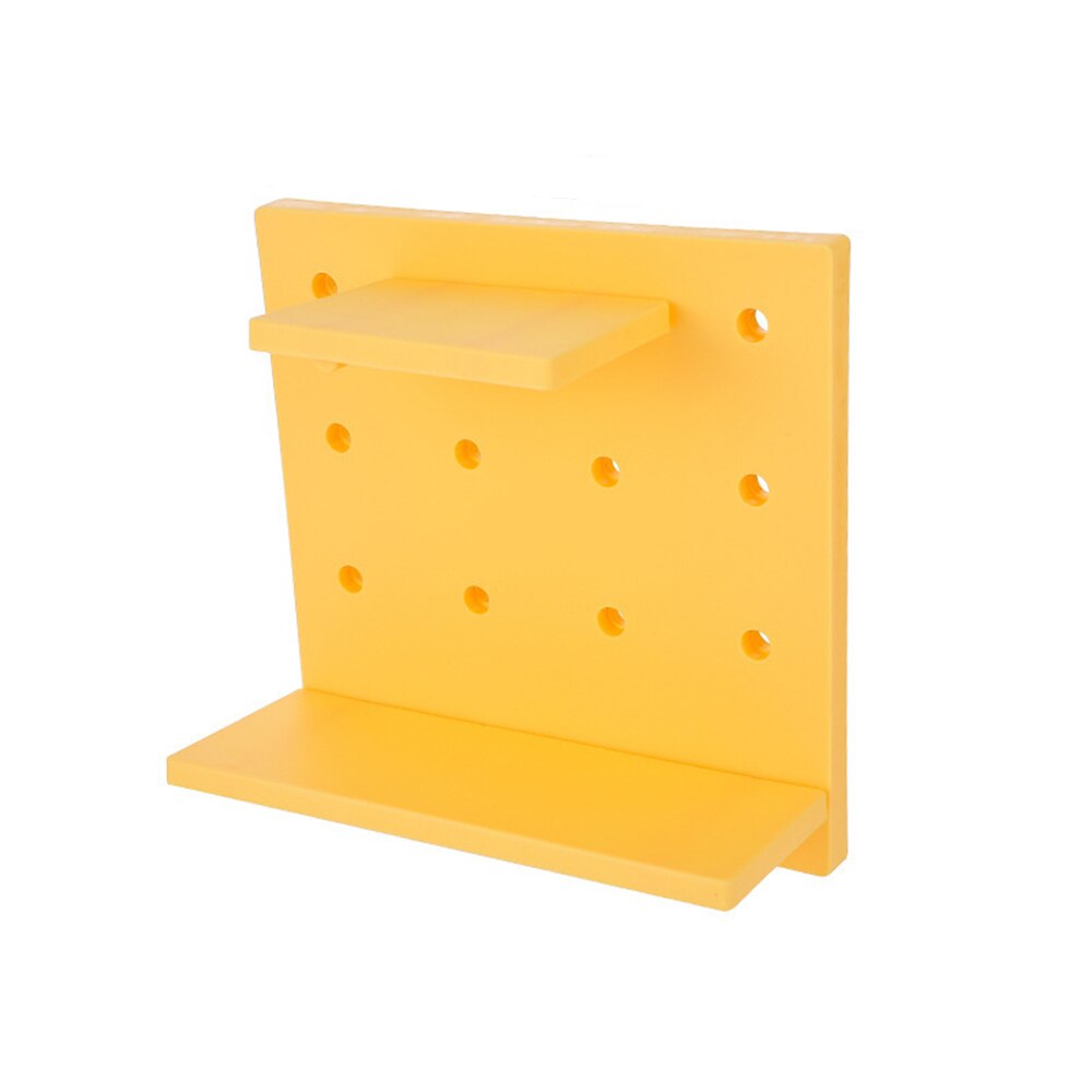 Floating Shelves Wall Mount Shelf Pegboard Organizer Storage Racks Plastic Decorative DIY for Living Room Kitchen Bathroom: Yellow