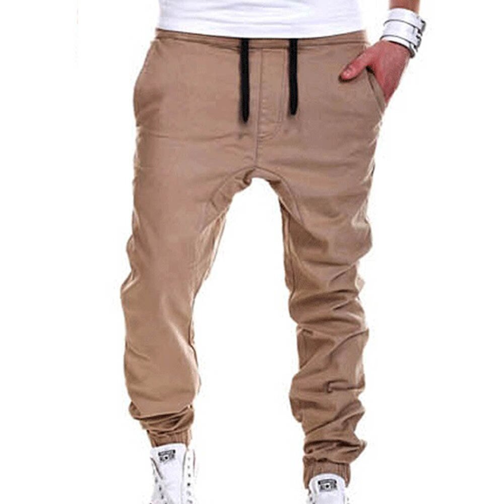 Mænd bukser joggingbukser slacks jogger sportwear baggy bukser: Khaki / Xxxl