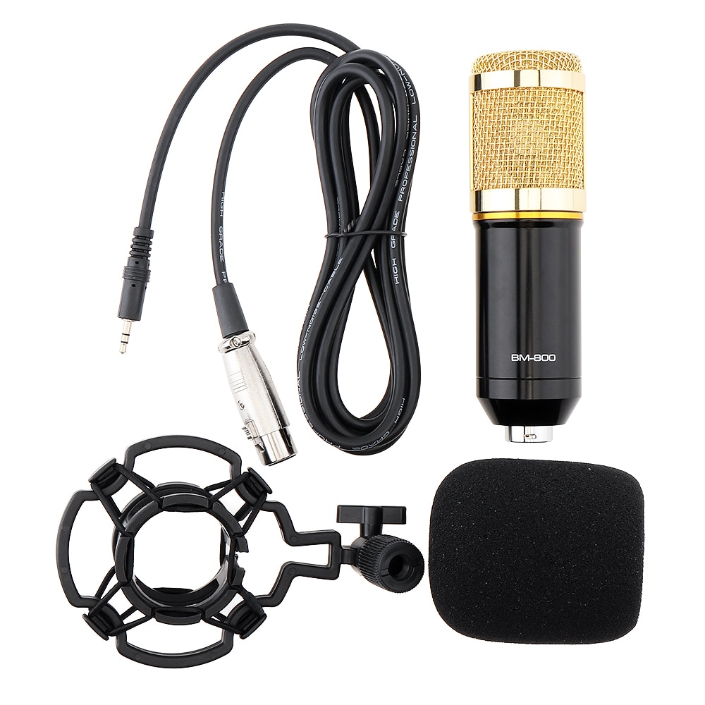 Mikrofon Kondensatorowy BM 800 - Karaoke, Studio, Live - Z Ramieniem i Filtrem Pop