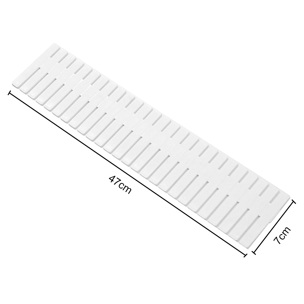 4pcs Adjustable Drawer Divider Clapboard Partition Socks Office Separator Closet Wardrobe For Underwear Belt Space Organiser: White 47x7cm
