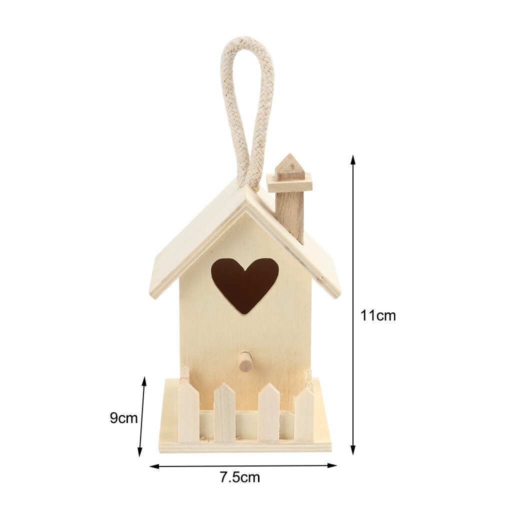 1pc Nest House Bird Dox Wooden Bird House Nest House Wooden Bird House Wall-mounted Outdoor Birdhouse Wooden Box