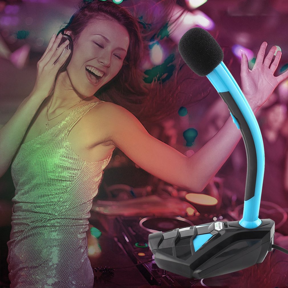 360-degree Rotating Neck Tabletop Desktop USB Gaming Computer Multimedia Microphone With Stand for Desktop Laptop PC Mic