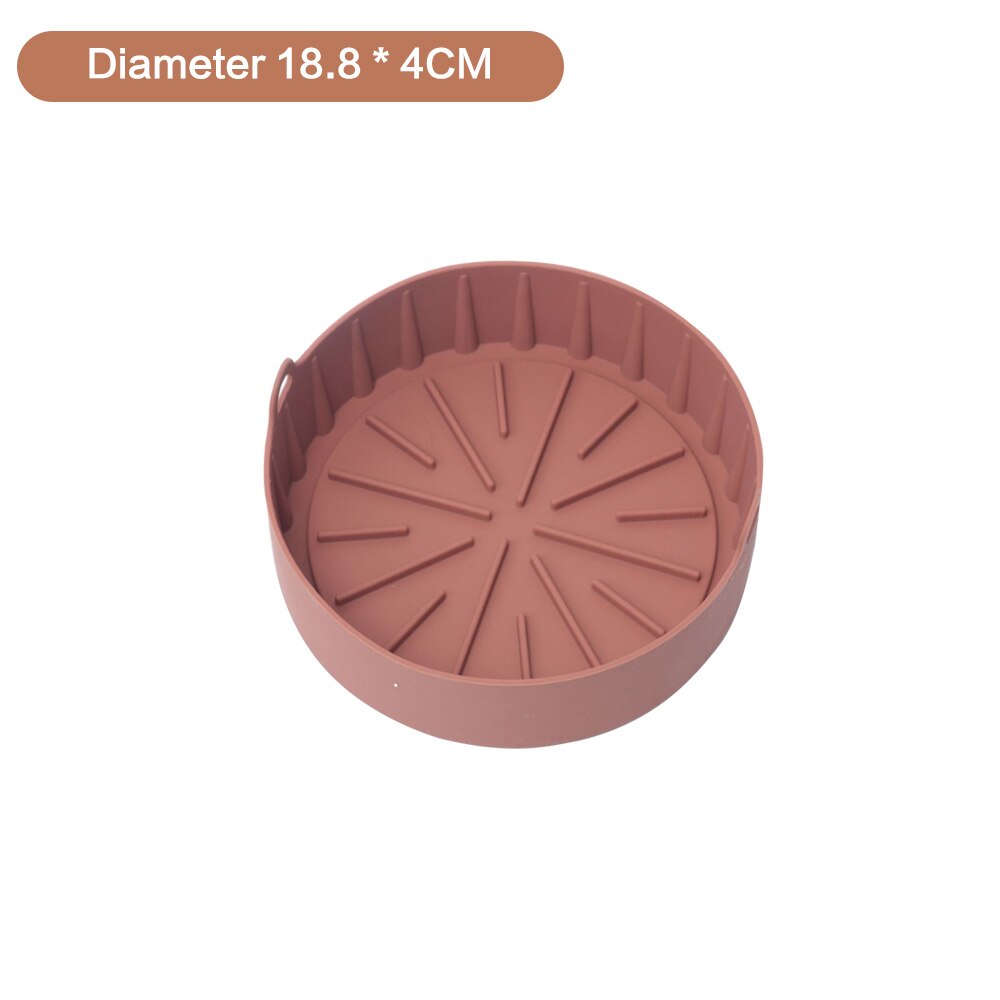 Thick Silicone Grill Pan For Air Fryer Multifunctional Air Fryer Accessories Bread Cake Barrel Pizza Pan Baking Basket Pot Mat: S
