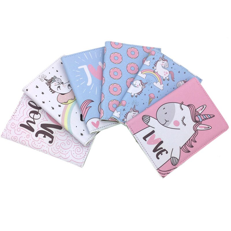 beignet licorne motifs protège-passeport femmes et hommes voyage passeport couverture en cuir avec 6 styles pour choisir