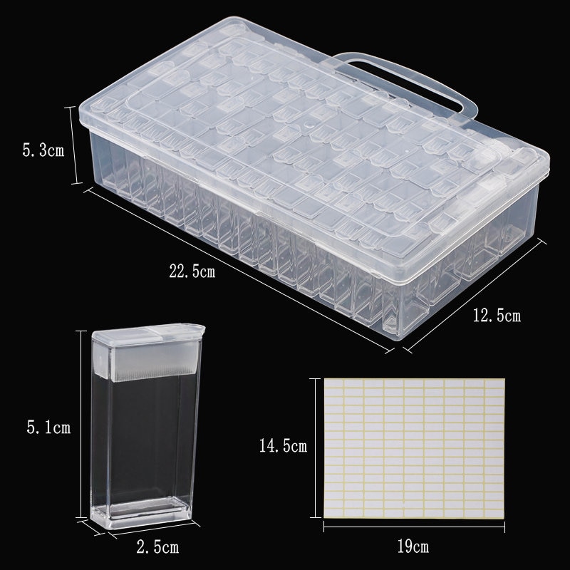 Caja de plástico para guardar joyas y abalorios, contenedor con compartimentos, forma rectangular, sirve para guardar pinturas