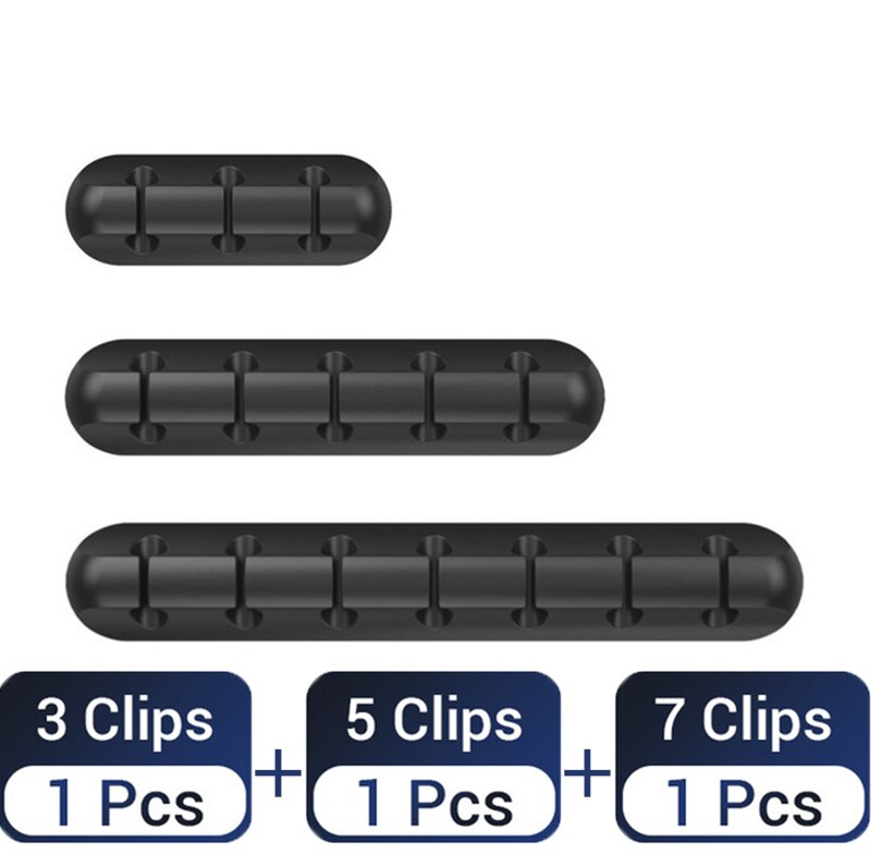 Kabel silikonowy Organizer do słuchawek słuchawka mysz ładowarka kabel USB biurko Winder elastyczny kabel do zarządzania kabel z zaciskami uchwyt: 1 piece 3-5-7 clips