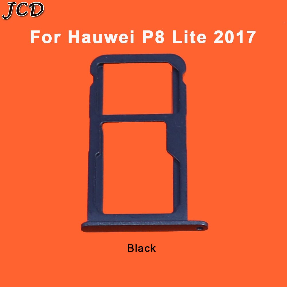 JCD para Huawei P8 Lite/P8 Lite tarjeta SIM Micro SD bandeja soporte ranura para tarjeta adaptador de piezas de reparación: P8 Lite 2017-Black
