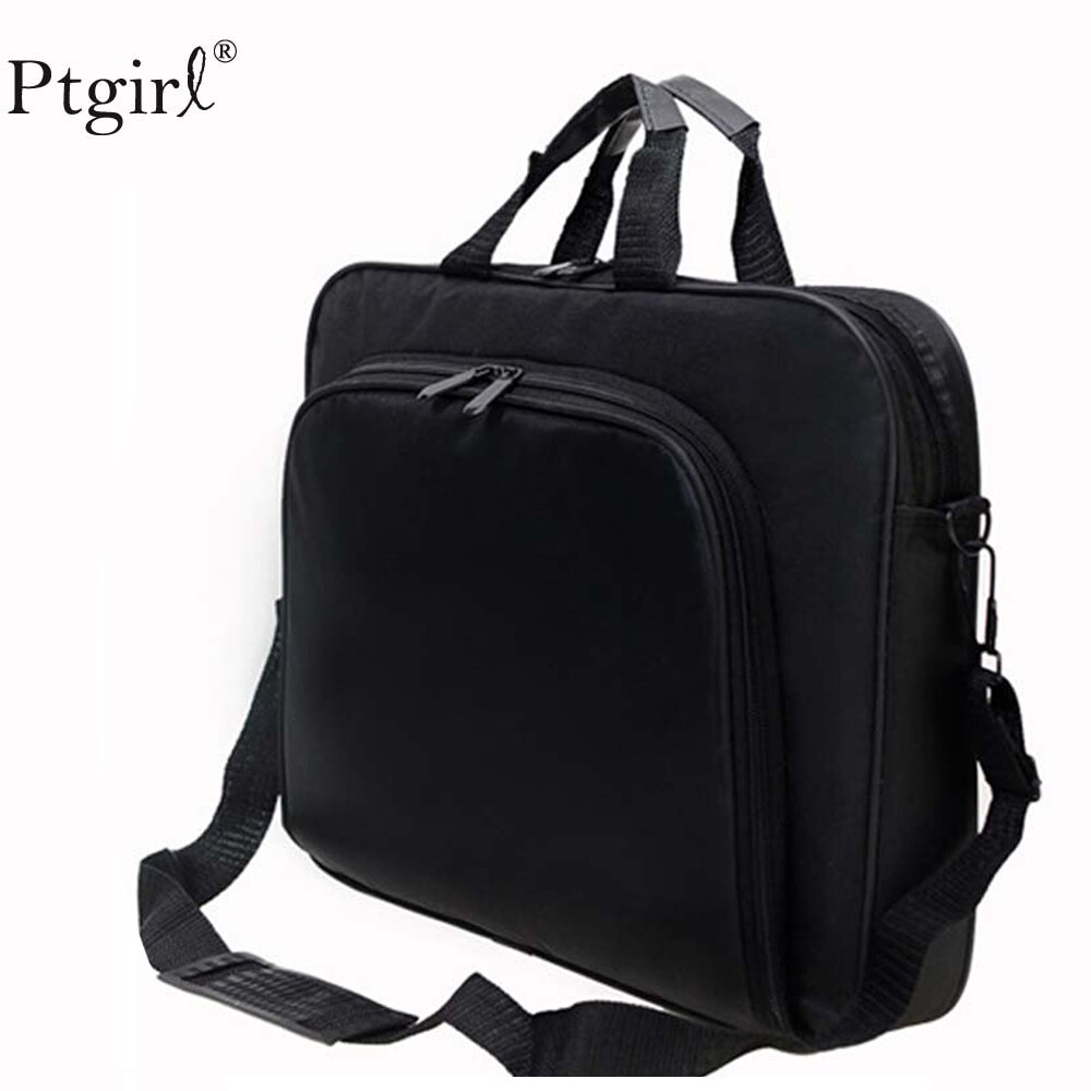 Business Portable Unisex Nylon Computer Handbags Zipper Shoulder Laptop Simple Bags Briefcase Black bolso hombre