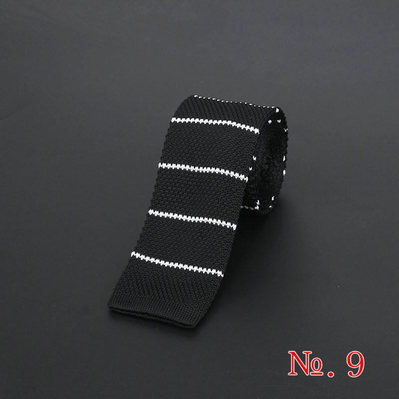 Brand New męska w stylu Vintage, w paski dzianiny krawaty dla człowieka Party moda kolorowe Knitting Tie granatowy czerwony ślub cienki krawat Cravata: 9