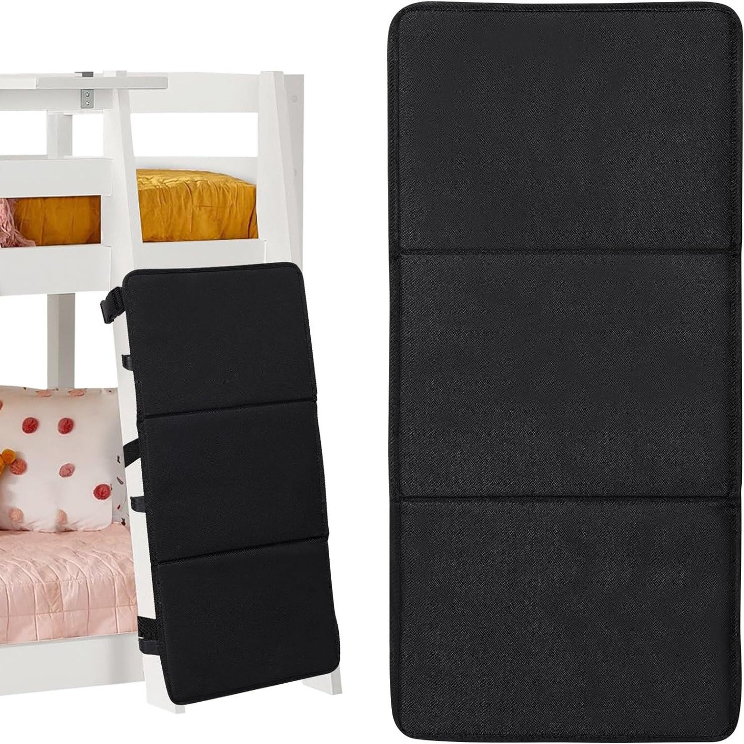 Sammenleggbar barnestige lås antiklatrebrett øvre og nedre sengestige: Svart