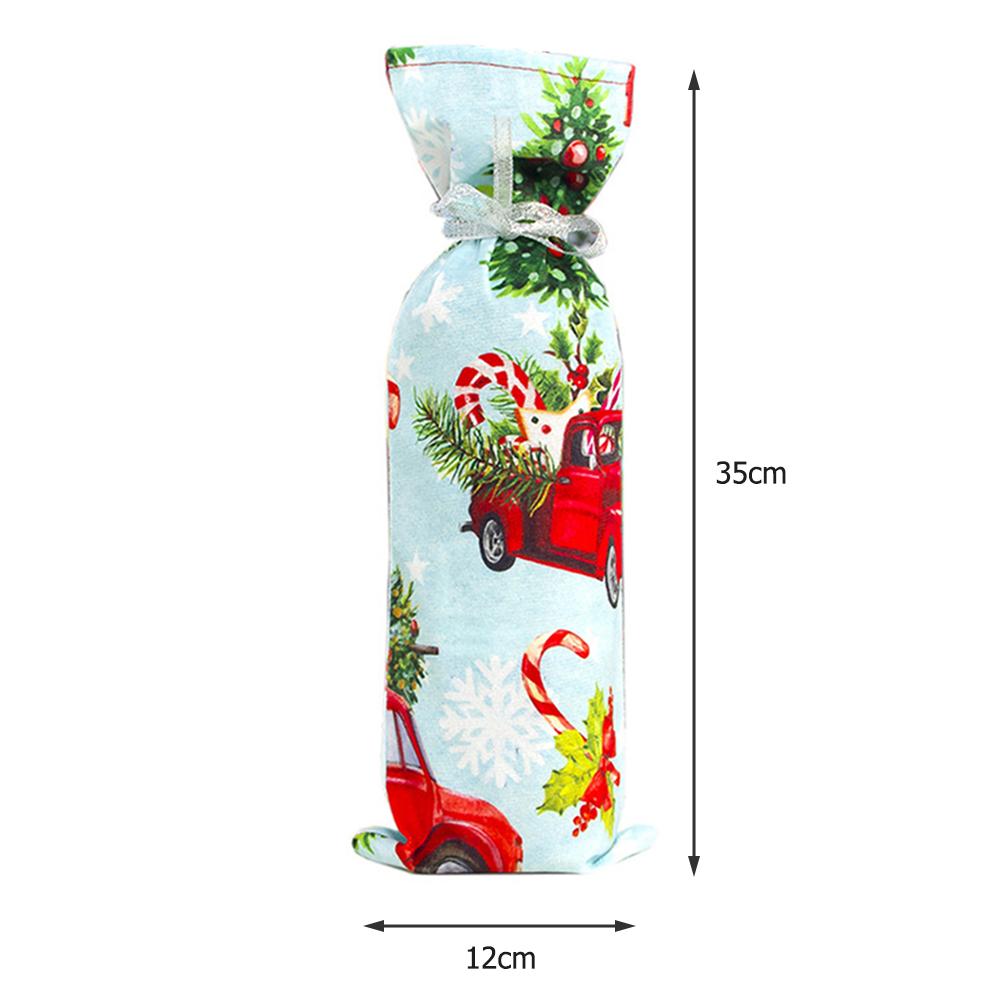 Wijnfles Cover Kerstboom Elanden Sneeuwpop Kerstman Doek Stofkap Voor Jaar Party Thuis Tafeldecoratie: B