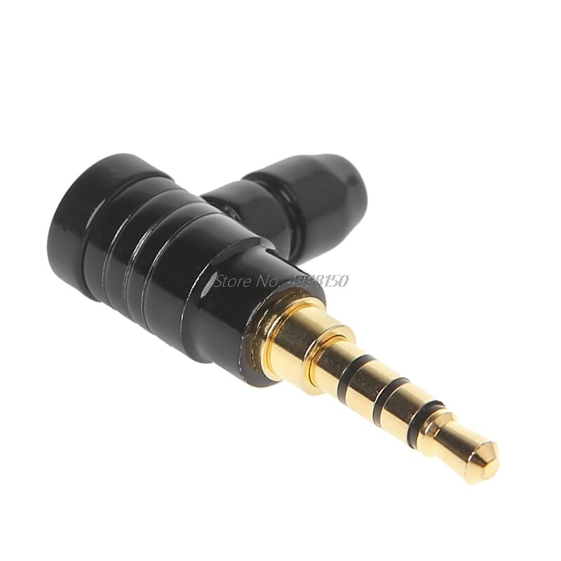 90 Graden Haakse Male Jack Plug 4 Pole 3.5 Mm Stereo Audio Adapter Converter