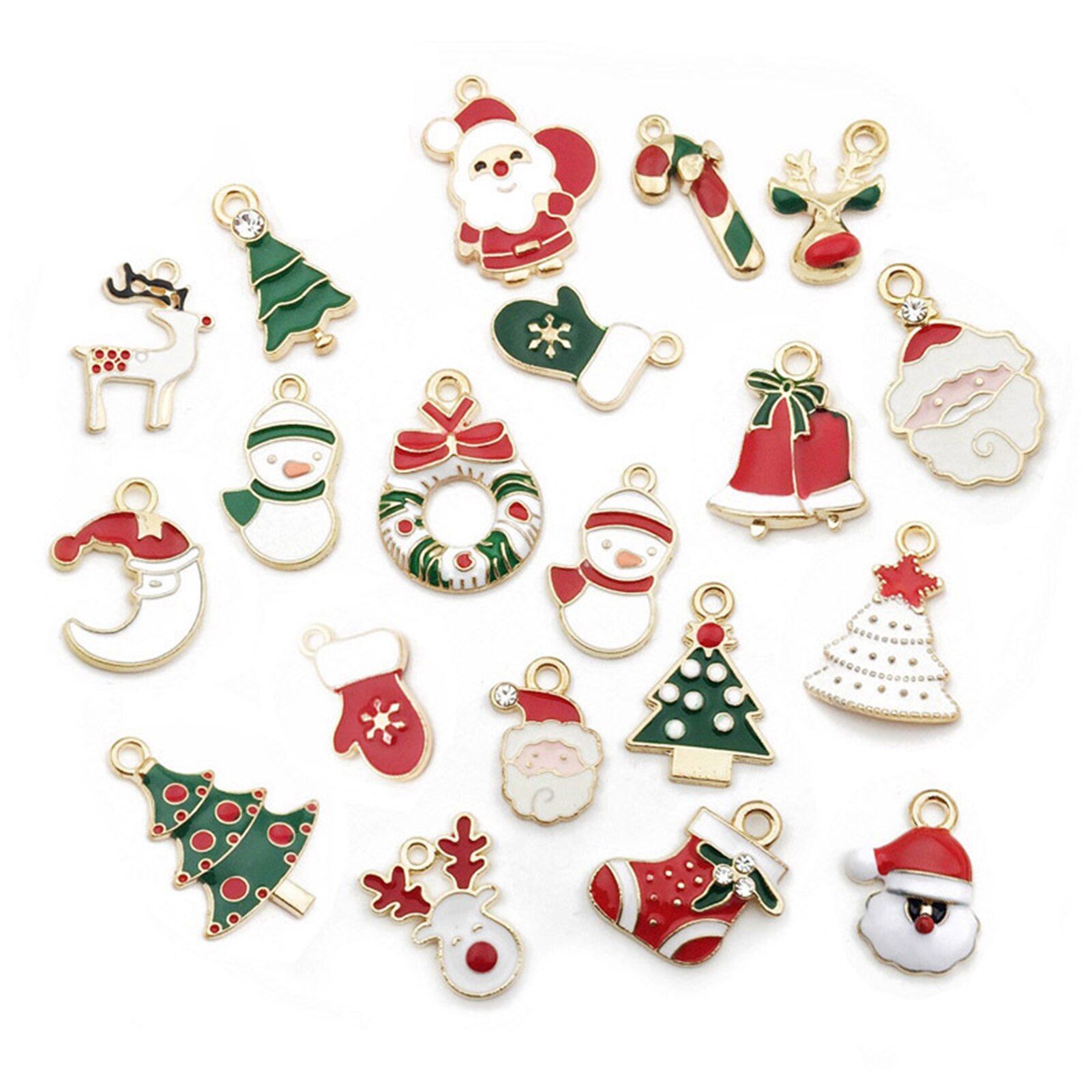 Christmas Countdown Calendar DIY Jewelry Set DIY Bracelet With 20PCS Charm Pendant Christmas Trees, Bells, Snowflakes, Bracelet