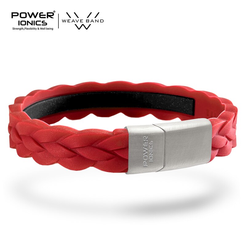 Power ionics 3000 ioner morandi farger herre dame armbånd armbånd balanse energi balanse menneskekropp fri gravering: Morandi rød-sølv