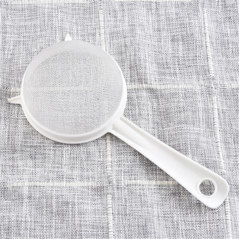 1Pc Reusable Kitchen Handheld Plastic Screen Mesh Tea Leaf Strainer Flour Sieve Colander Kitchen Accessories