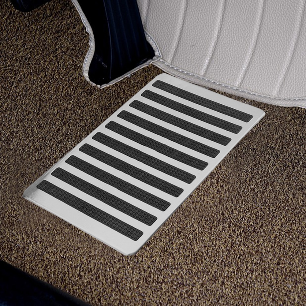 Fahrer Auto Seite Boden Teppich Matten Fuß Ferse Pedal Edelstahl Platte Teppich Auto Innen Boden matt Patch Universal-