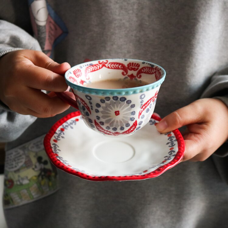 Japansk kop vintage håndlavet keramisk underkop sæt redskabs kop tazas cafe hjemme drinkware  db60bd