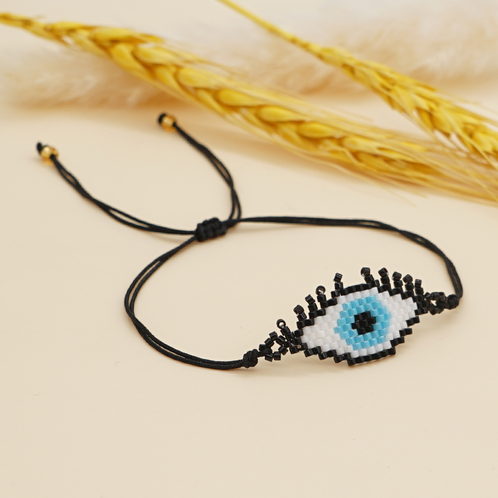 Go2boho pulseira olho grego para mulheres, turco mau olhado, pulseira com lábios, joias mexicanas, bijuteria: MI-B180078