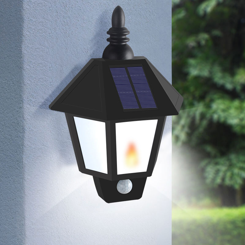 til moduser solenergi hage flamme lys ledet sensor vegglampe solcelle gatelys strøm utendørs vanntette luminaria batteri lamper