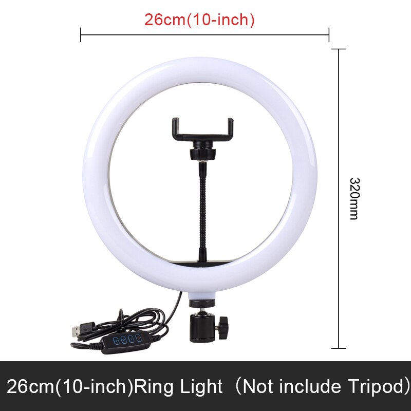 Éclairage Ring Light à Led avec trépied et Support Mobile, éclairage annulaire pour photographie et diffusion vidéo en direct: 26cm light