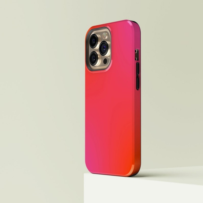 Funda con estampado degradado naranja y rosa para IPHONE 16ProMax 15 14 13 12 11 PRO Plus, fundas de teléfono magnéticas dos en uno de TPU acrílico