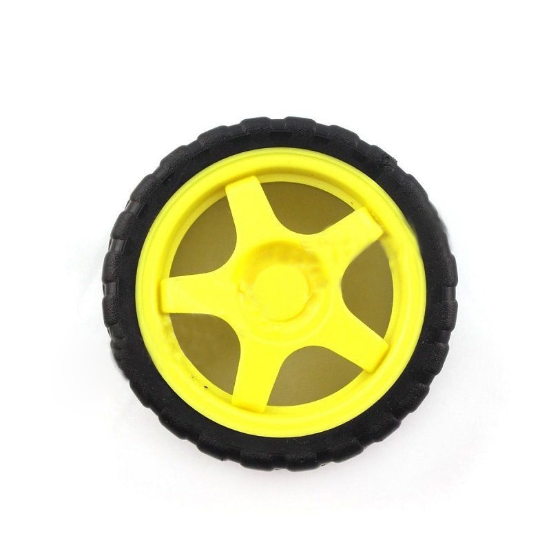 WOTT-4 Pcs For Arduino Smart Car Robot Plastic Tire Wheel with DC 3-6V Gear Motor