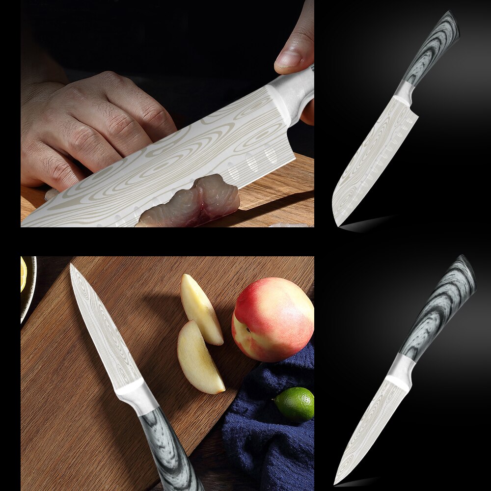 Xyj 8 stk kjøkkenkniver verktøy sett kniv oppbevaringspose 8 '' kokk skiver brød hakking verktøy stekekniv fiskekjøtt matlagingsverktøy