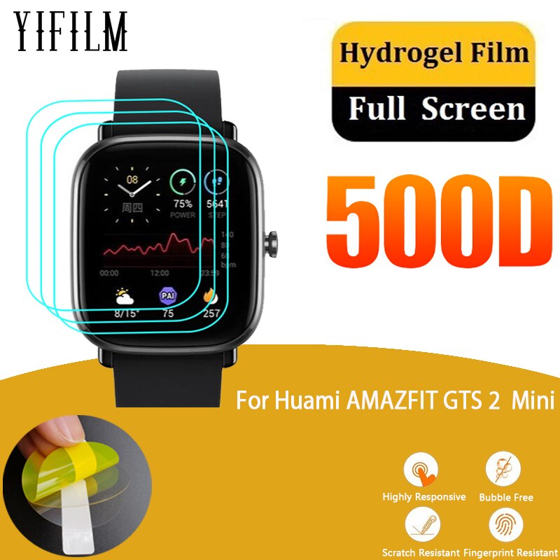 3 films de protection plein écran pour Huami AMAZFIT GTS 2 GTS2 Mini SmartWatch 0.08MM, Film transparent TPU Hydrogel HD, pas du verre