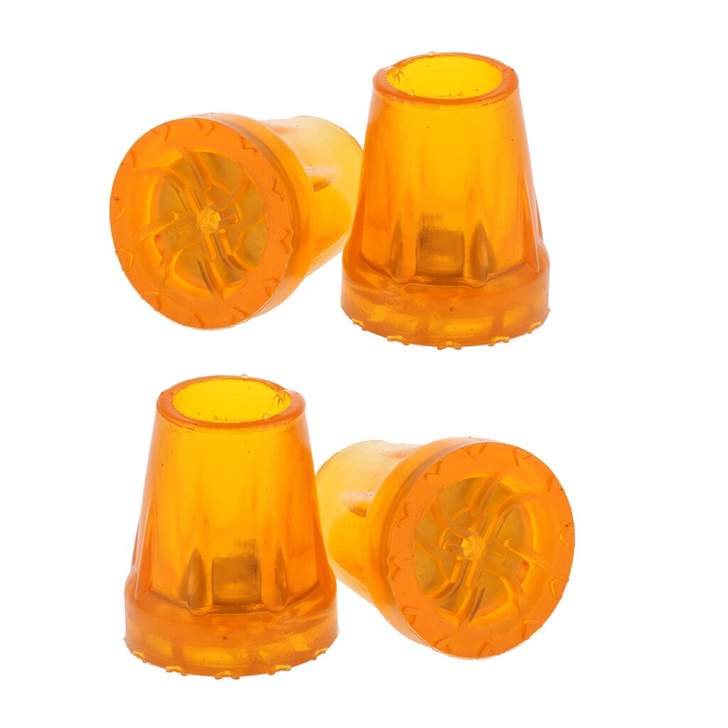 Bastón de apoyo antideslizante , punta de goma para pies, naranja de repuesto, 25mm de diámetro, 4 Uds.