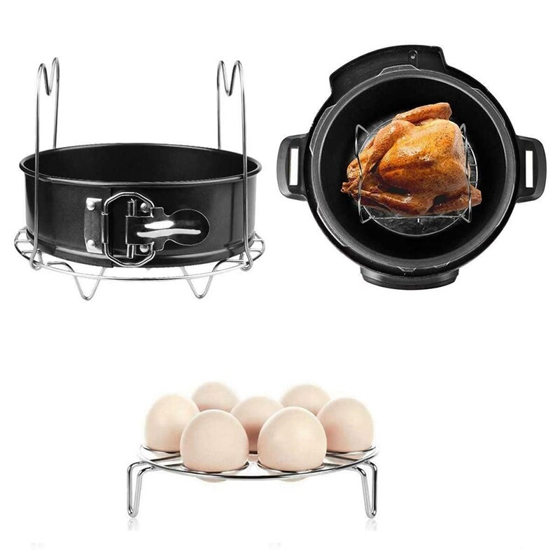 Pressure Cooker Accessories Set for 6Qt Includes Vegetable Steamer Basket, Springform Pan, Egg Steamer Rack