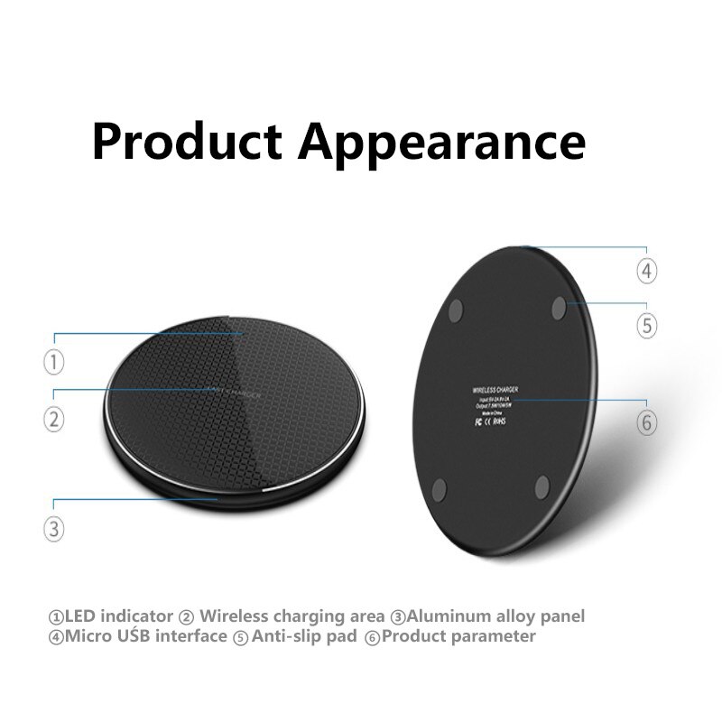 Xedain 10W Draadloze Quick Charger Voor Samsung Galaxy S10 S9 S8 Note 10 Usb Qi Lader Voor Iphone 11 12 Pro Xs Max Xr X 8 Plus