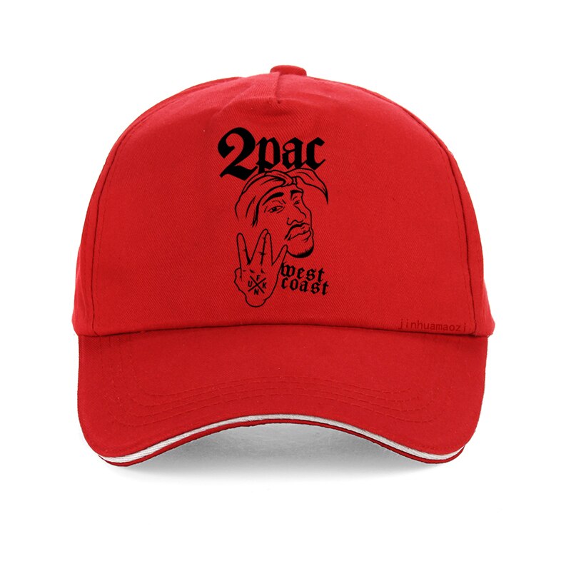 American Ripper Tupac 2pac berretto da Baseball Shakur Rapper hat Summer Rap 2pac cappelli per adolescenti cappello da papà Unisex cappellino Snapback: Rosso