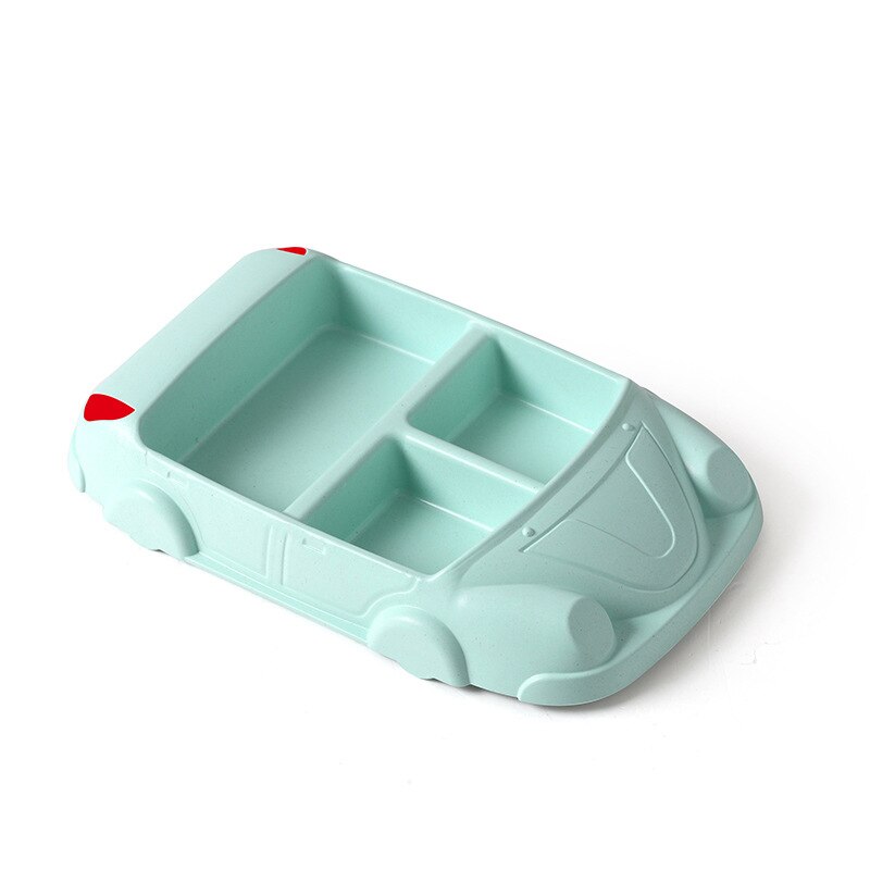 Enfants vaisselle bébé assiette séparée mignon voiture vaisselle dessins animés bébé alimentation ensemble enfants enfant formation vaisselle bambou Fiber: green