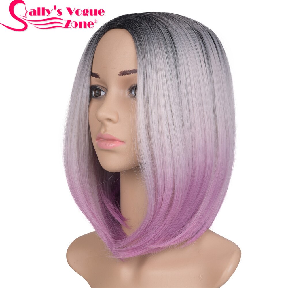 Sallyhair 12 inch japanse synthetische pruik met hoge temperatuur vezel, korte zwarte bob voor vrouwen: Schaduw