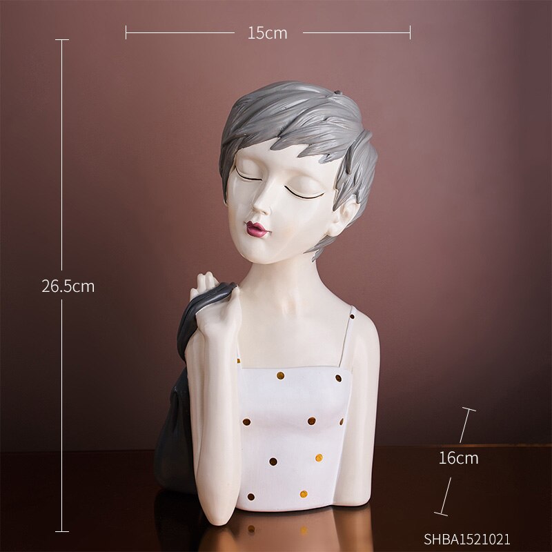 Sculpture de femme en résine d'art moderne, Statue de personnage, décor de salon, accessoires de décoration pour la maison