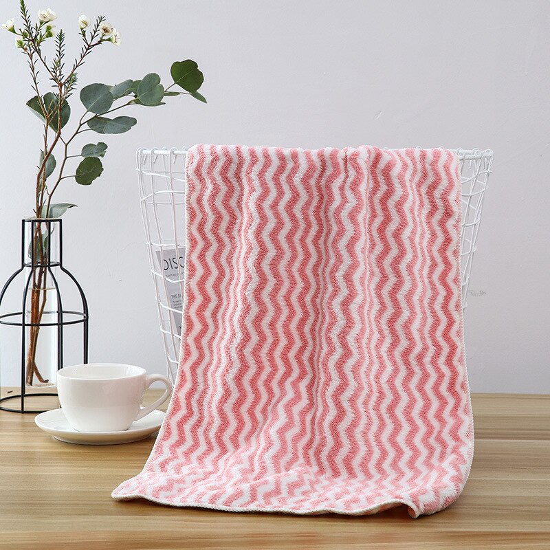 Toalla de microfibra de rayas onduladas para niños y adultos, toalla de baño de secado rápido, supersuave y absorbente, grande