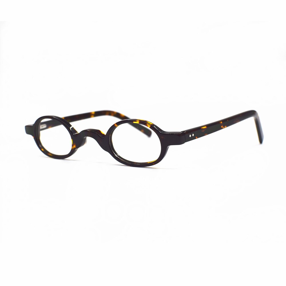 Vintage Super Small 37mm Spring Hinges Oval Acetate Eyeglass Frames Full Rim Men Women Optical Myopia: TORTOISE