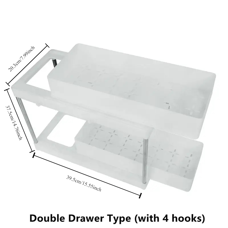 Under Sink Bathroom Organizer Drawer Pull Out 2 Tier Multipurpose Rack Cabinet Kitchen Countertop Home Storage Organizer: army green