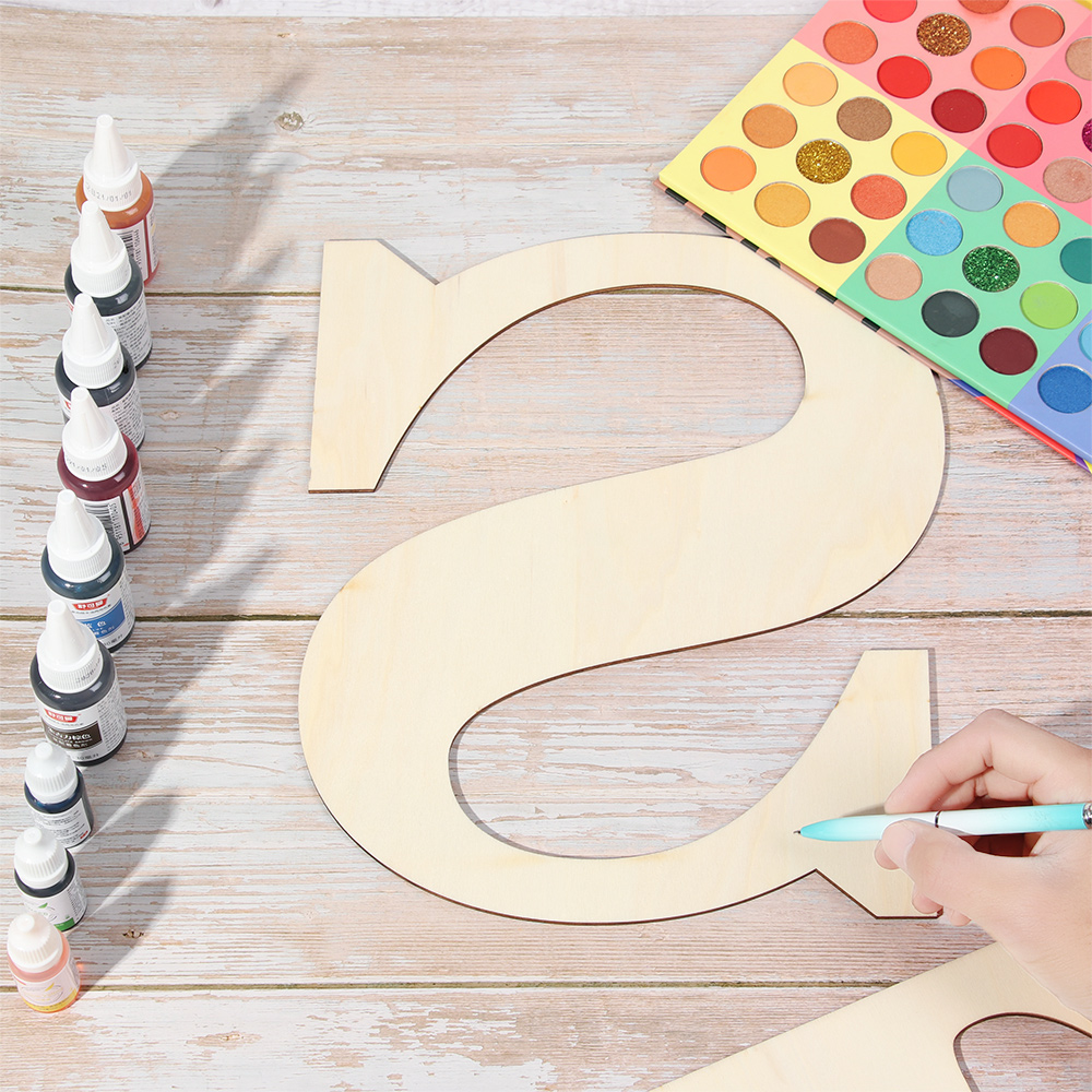 Ornamentos de porta de parede semiacabados, decoração de casa em branco pintável 30cm letras de madeira alfabeto inacabado diy artesanato em madeira