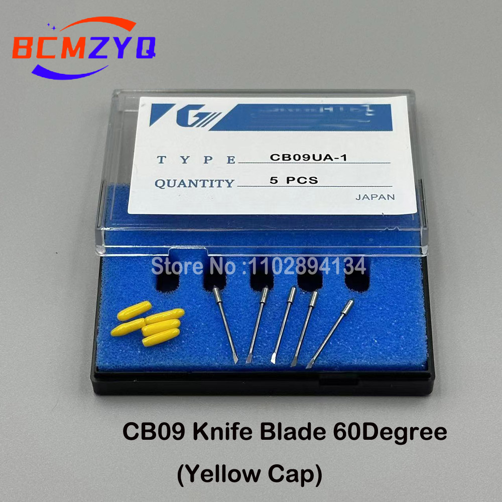 5Stck für Graph tec ce5000 ce6000 fc8600 Messerklinge schneiden cb09 cb15 CB09UA-5 CB15UA-5 Hartmetall klingen 30/45/60 Grad: schwarz auf gelb