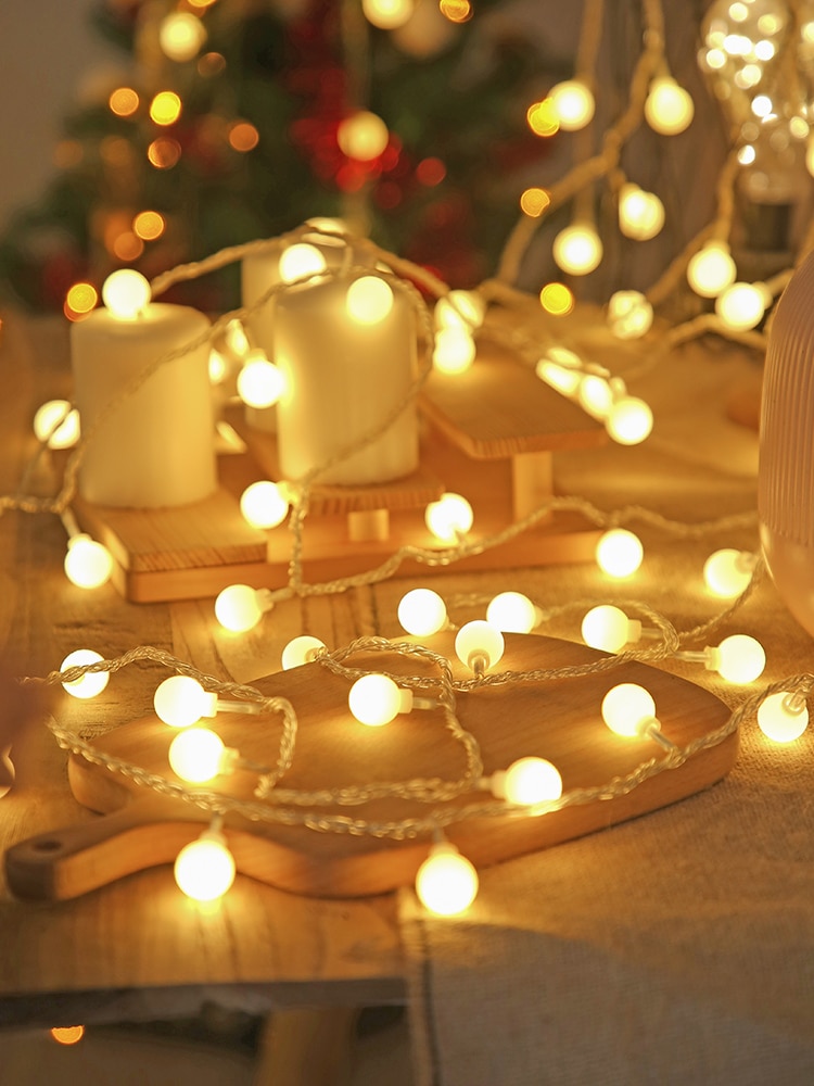 LED boule guirlande chaîne lumière noël éclairage fée lumières en plein air batterie fête mariage noël décoration lampe de nuit