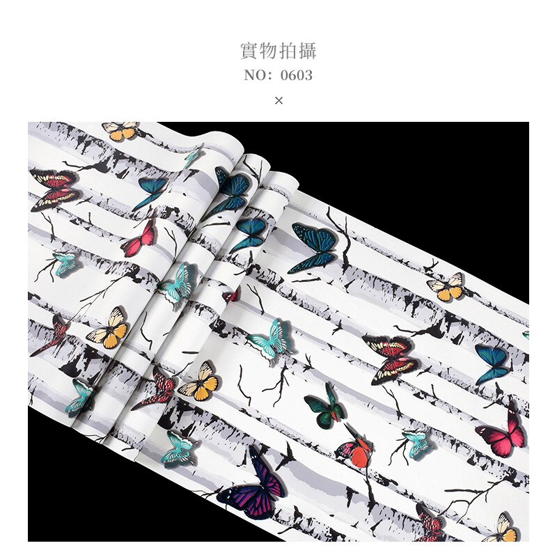 Chinoiserie wallpaper modern nostalgic bedroom Southeast Asia retro pink floral wallpaper blue butterfly flower wallpaper