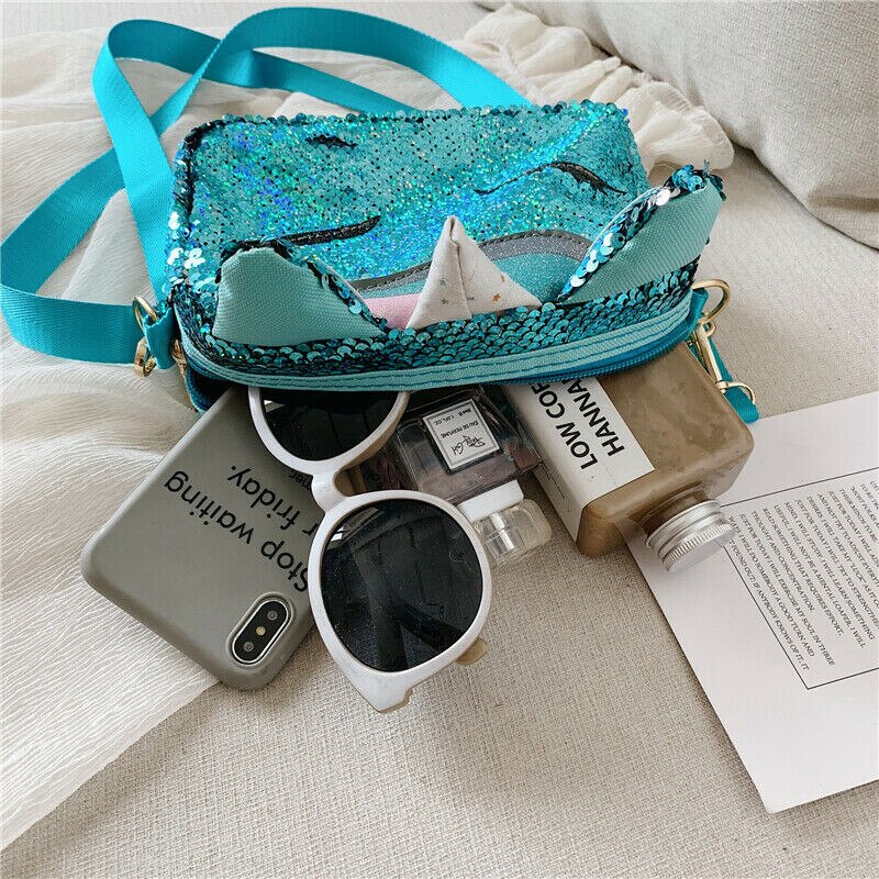 NoEnName Mode Vrouwen Pailletten Tote Messenger Cross Body Eenhoorn Glanzend Handtas Dames Hobo Tas Schoudertas Schooltas