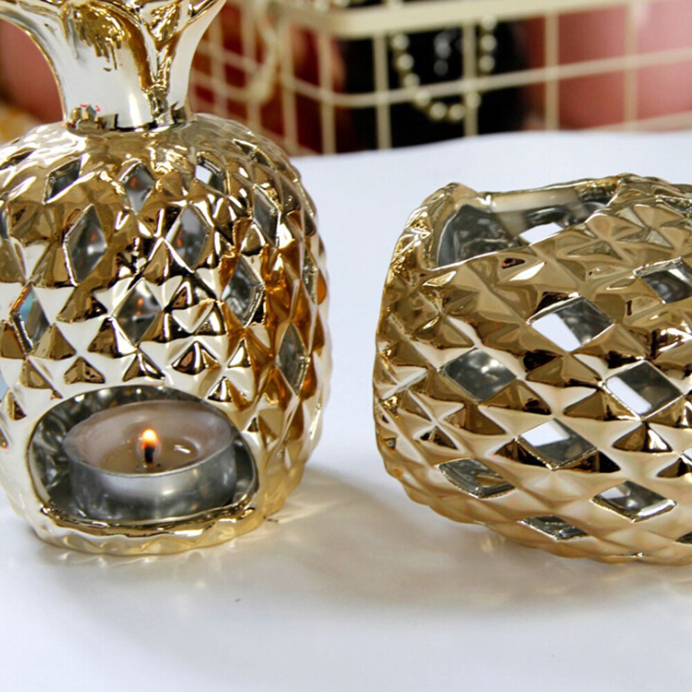 Lysestager keramisk europæisk type hul ananas jern kunst lysestage til jul hjemmefest dekoration