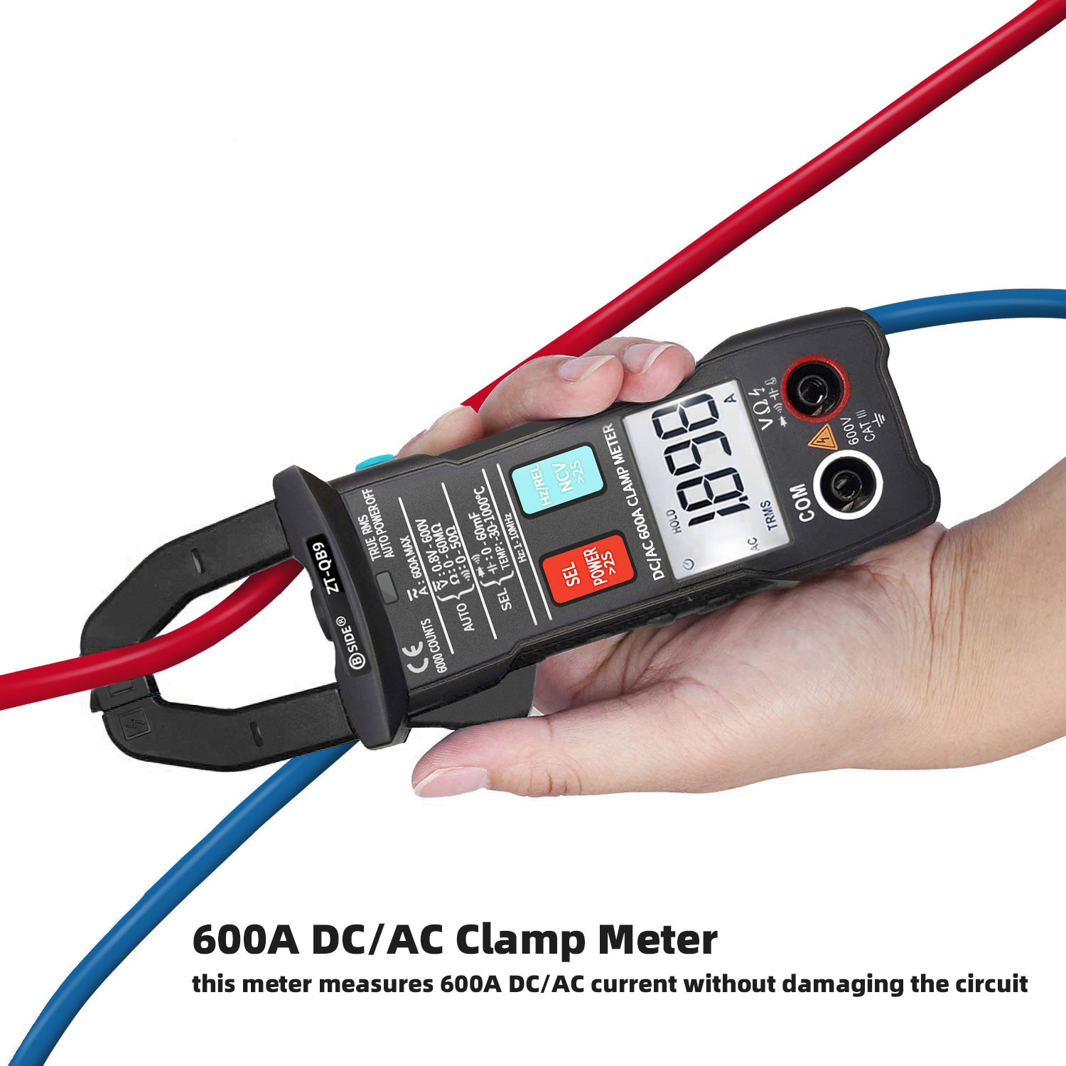 Bside 6000 Telt Digitale Stroomtang True Rms Multimeter Ampèretang Ac Dc Spanning Stroom Meter Ncv Test Universal Meter